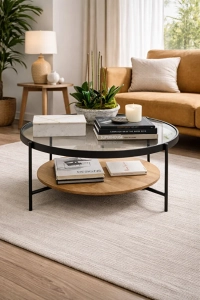 Oslo Orta Sehpa - Füme Cam / Atlantik Çam